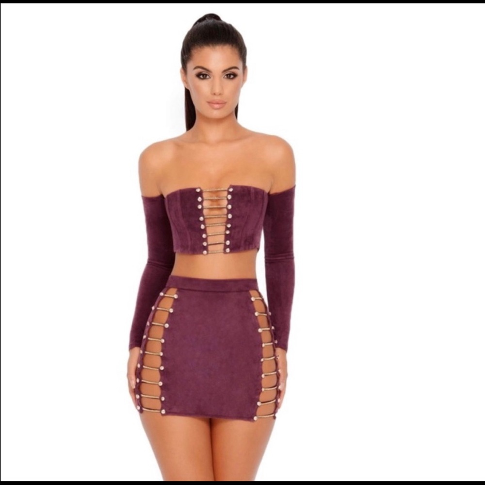 Oh Polly Suede Two-Piece Set